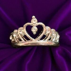 Fine‎ jewelry stainless steel Silver Heart Tiara ring